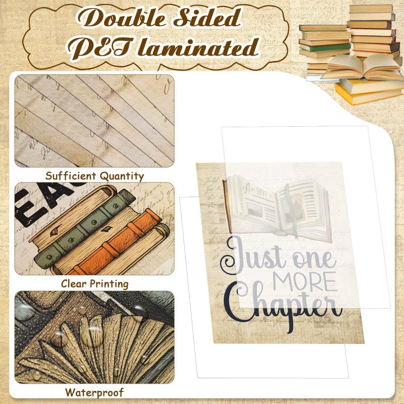 Pajean 9 Pcs Vintage Reading Posters for Library Reading Comprehension Posters Classroom Chalkboard Decor Book Bulletin Board Set Library Corner Wall Art for Elementary Middle High School Decorations - Image 2